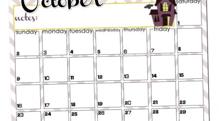 october calendar printable