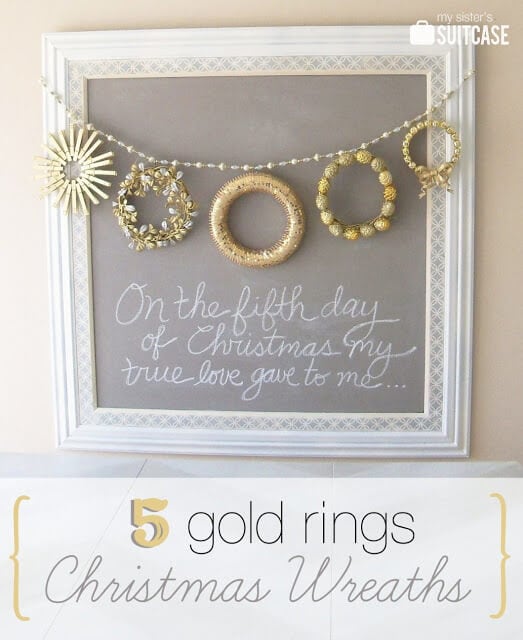 DIY Christmas Wreaths {5 Golden Rings}