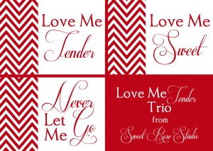Love Me Tender Collage Berry Red Love Me Tender Collage Berry Red