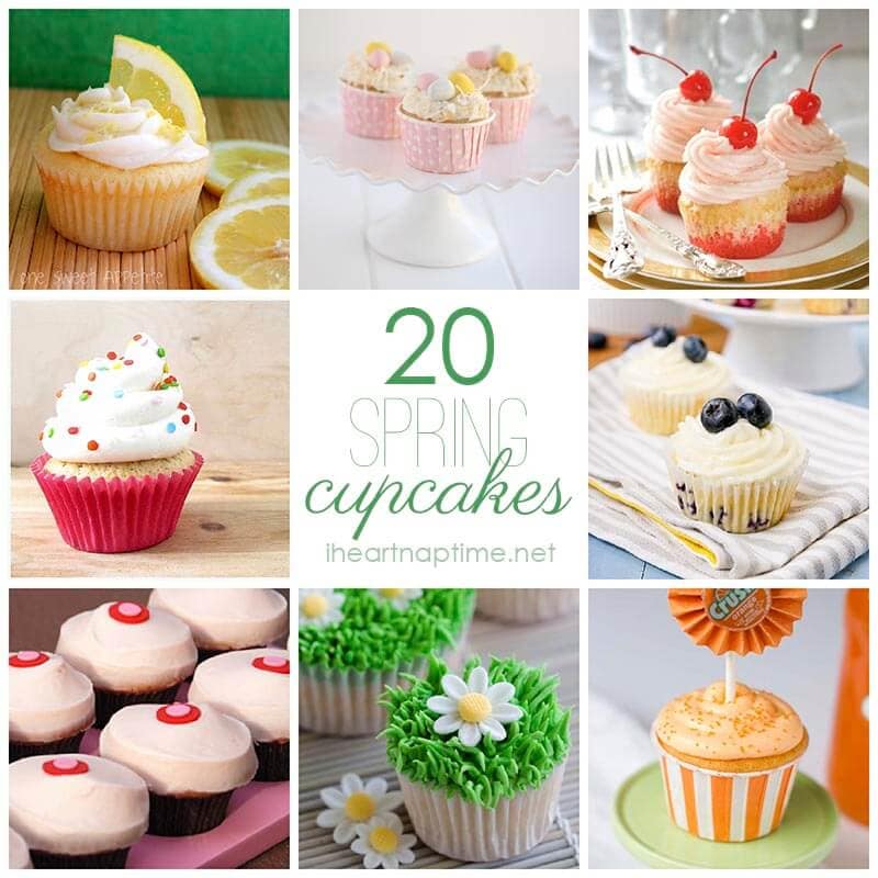 http://www.iheartnaptime.net/20-spring-cupcakes/