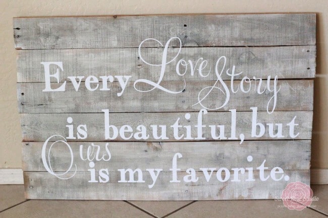 Sweet Pallet Rose rustic Art Studio making  from signs