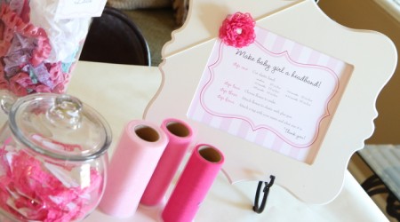 Have your guests make baby hair bows at the baby shower as a gift