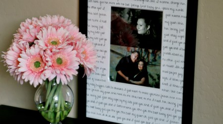 Write down your wedding song on a frame with a ruler... perfect gift for a #wedding!