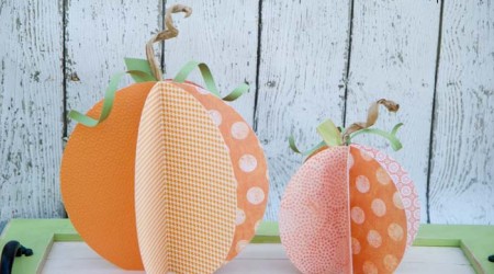 Learn how to make these super cute paper pumpkins. #halloween #crafts