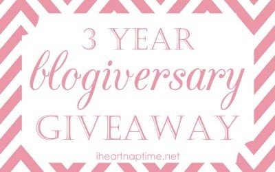 3 year Blogiversary on iheartnaptime.net - over 1600 in prizes!