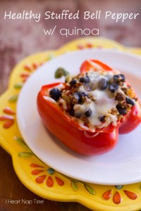Stuffed Bell Pepper with #Quinoa on iheartnaptime.net . These make a #healthy and delicious meal! #recipes