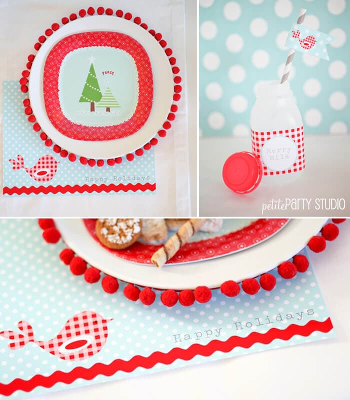 Cutest #DIY charger + cake stand w/ FREE printables for your holiday parties. Created by Petite Party Studio on iheartnaptime.net