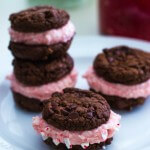 Chocolate Fudge Cookies with Candy Cane Buttercream by Sally's Baking Addiction on iheartnaptime.net