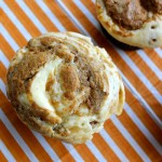 pumpkin muffin with eggnog cream cheese