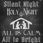silent night chalkboard sign