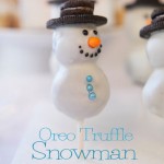 oreo truffle snowman pops
