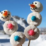 powdered donut snowmen
