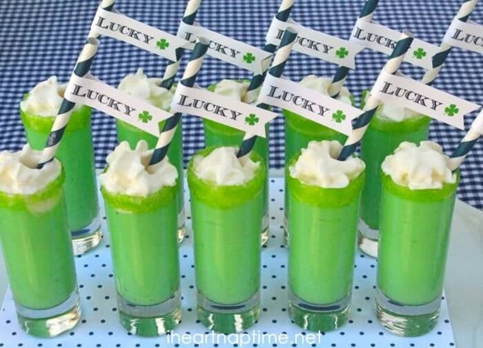 #St. Patrick's Day ideas on iheartnaptime.com shamrock shots