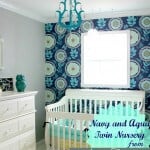 navy and aqua twin nursery