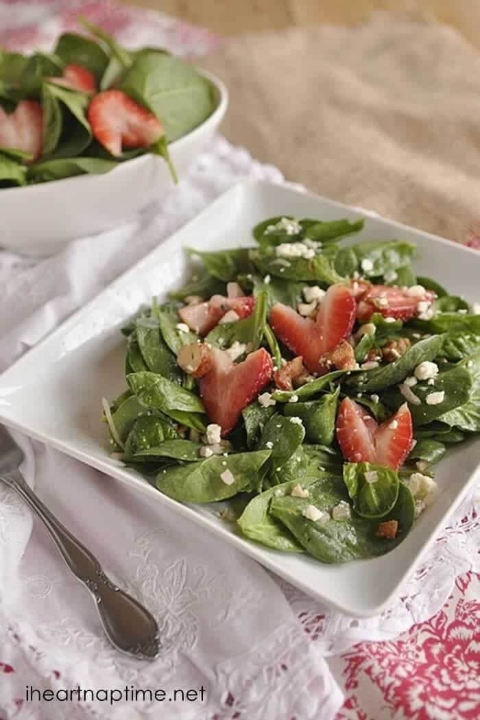 Warm Spinach Salad with Strawberries