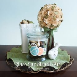 Glass Jar Stencil Art