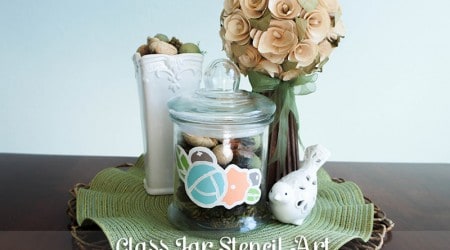 Glass Jar Stencil Art