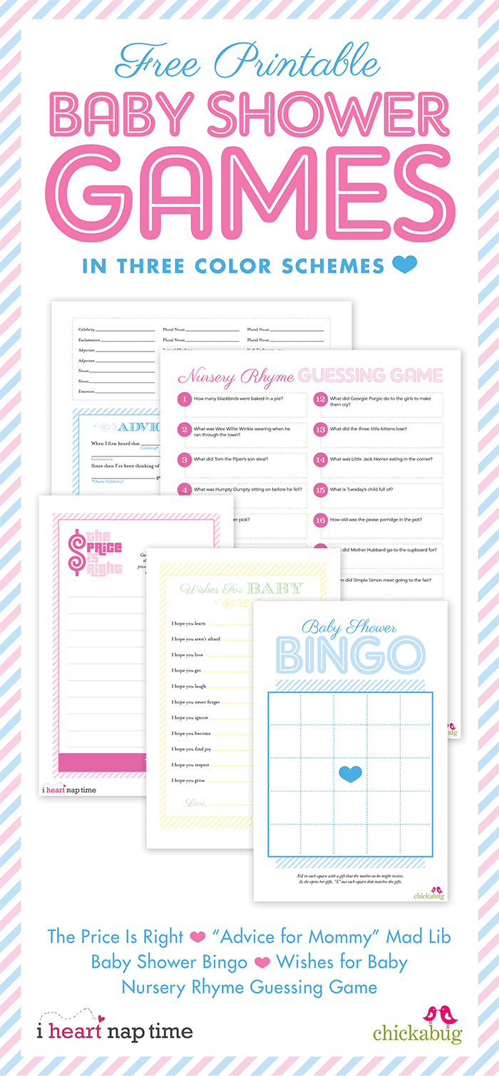 Pink baby shower w/ printable baby shower games I Heart Nap Time 
