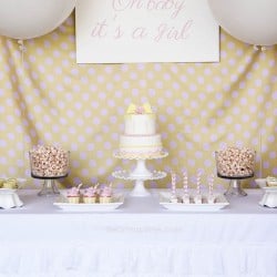 Darling pink and yellow baby shower + free printable baby shower games from @iheartnaptime