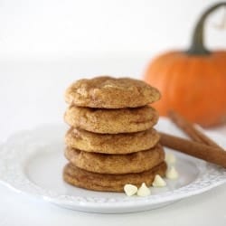 pumpkin snickerdoodle cookies with white chocolate chips... seriously divine!