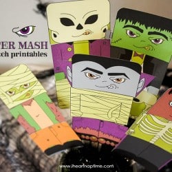 Monster Mash Mix and Match Printables on www.iheartnaptime.com #freeprintables #halloweenprintables #monsterprintables