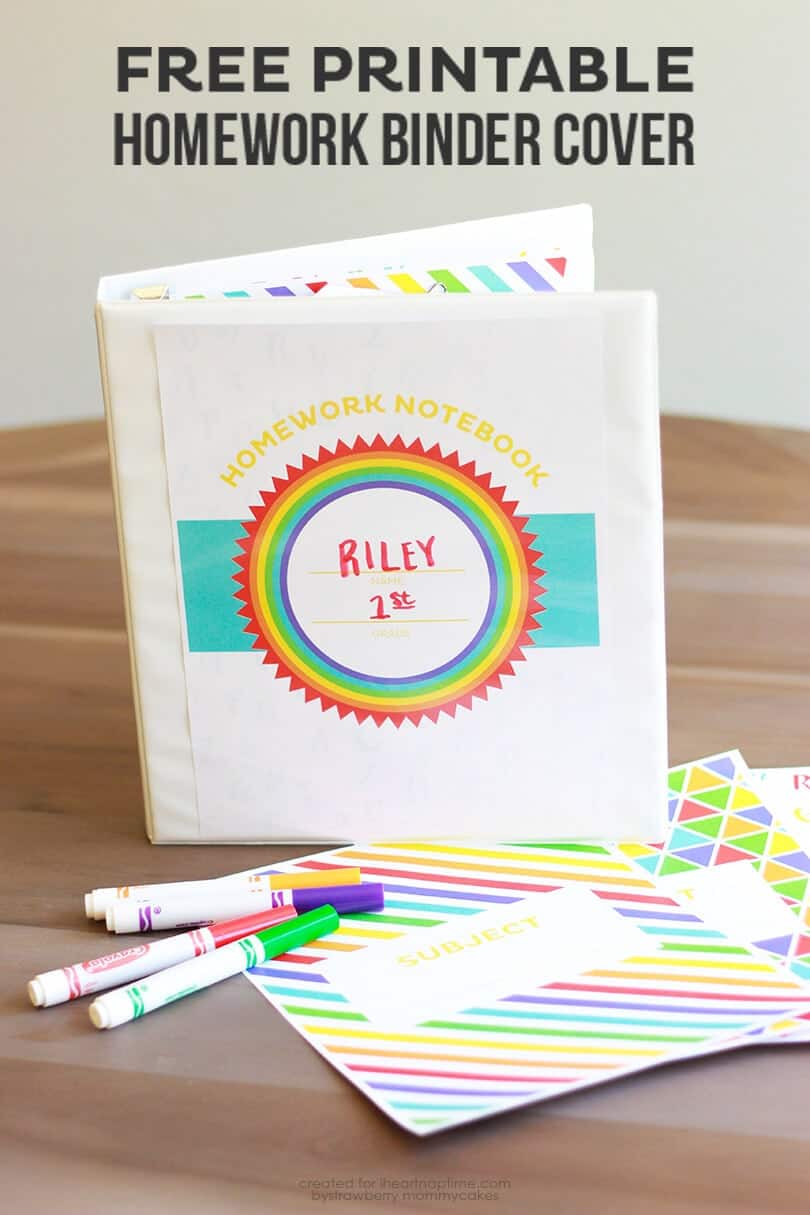 Free Printable Homework Binder Cover I Heart Nap Time