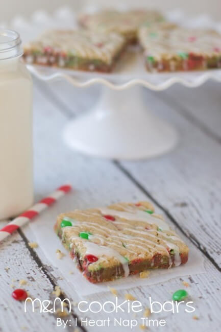 M&M cookie bars from iheartnaptime.net
