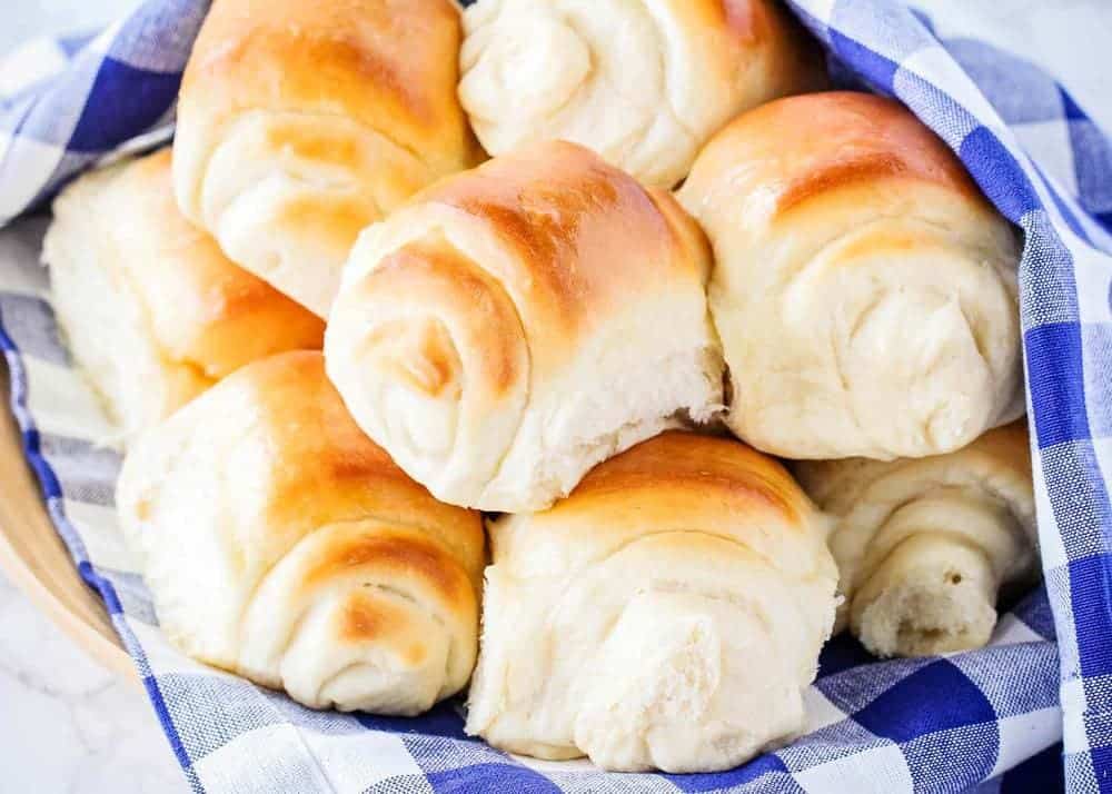 Basket of lion house rolls.