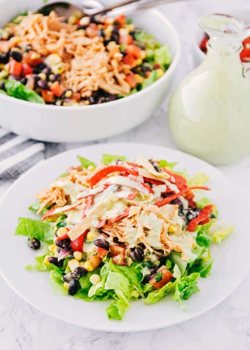 BBQ Chicken Salad with Cilantro Lime Dressing - I Heart Naptime