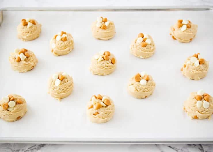 Perfectly soft white chocolate butterscotch cookies -these will melt in your mouth and become your new favorite cookie! butterscotch chip cookies