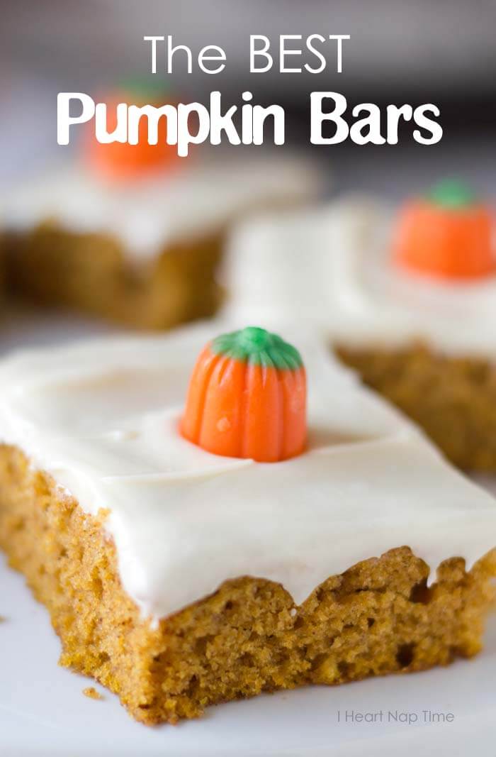 The BEST pumpkin bar recipe - I Heart Nap Time