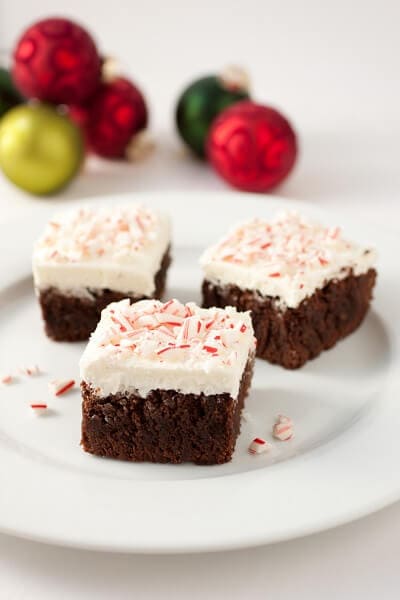 Peppermint Brownies with Buttercream Frosting | 17 Christmas Brownie Recipes You Can Give As Presents