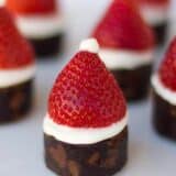 a close up of a brownie santa hat