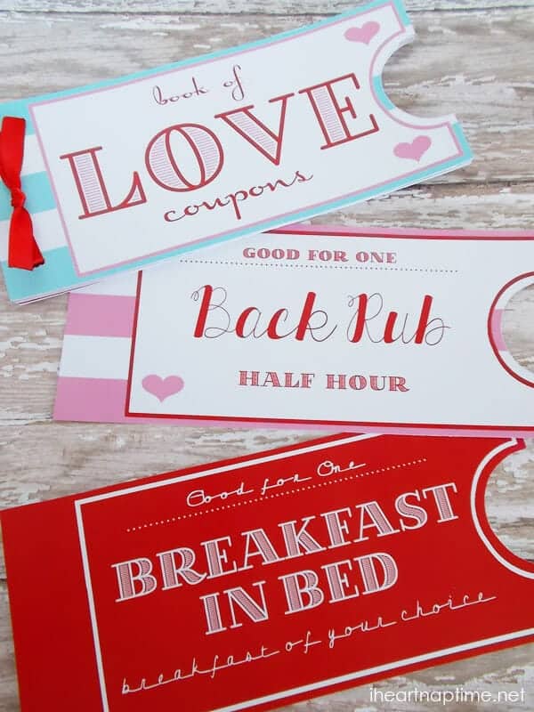 ticket Valentines day printables 