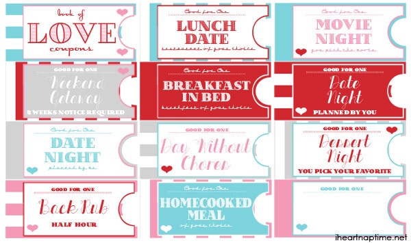 Printable Love Coupons To Give As Gifts