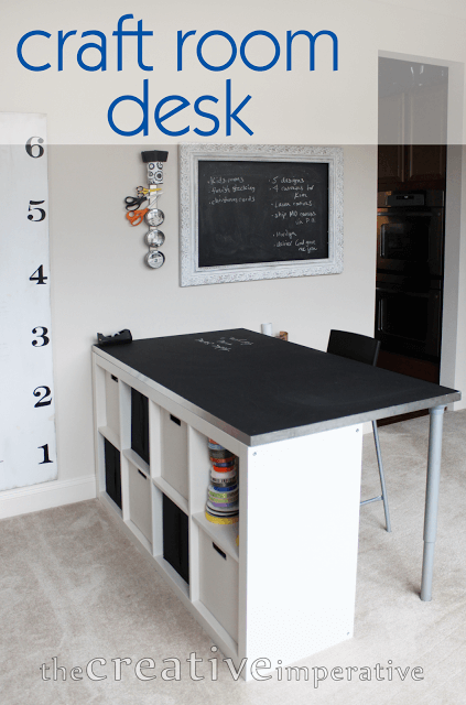 craft room desk from ikea with storage