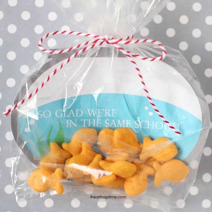 OMG these are too cute! "I'm glad we're in the same school" free Valentine printable from iheartnaptime.com . Print out and put in a plastic bag with gold fish. fish