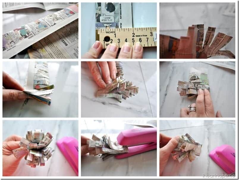 a quick and easy tutorial for making flowers out of newspaper news paper flower