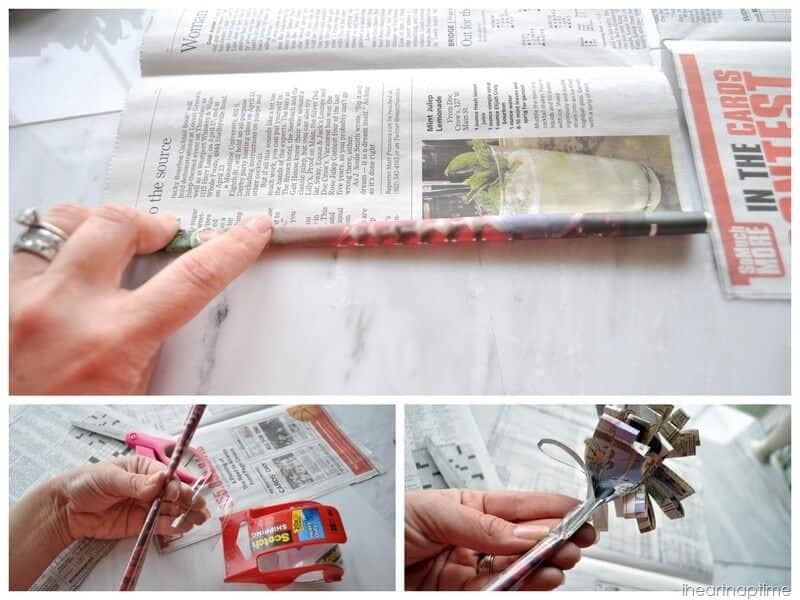 a quick and easy tutorial for making flowers out of newspaper news paper flower