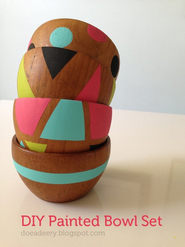 DIY Painted Bowl set