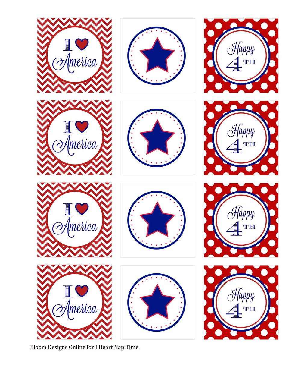 Patriotic Party Circles free download + printable blog hop - I Heart ...