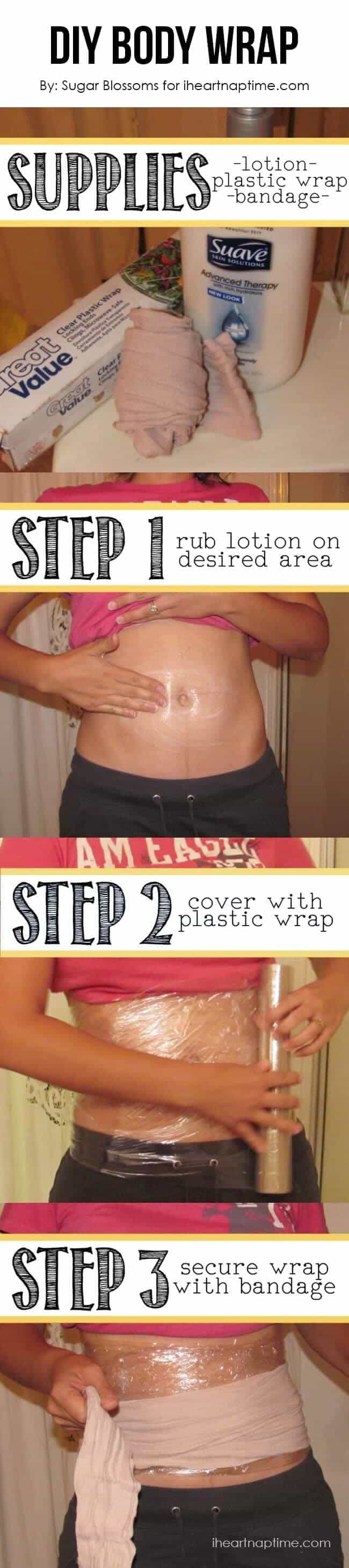 diy body wrap - lose up to 1 inch over night! - i heart nap time