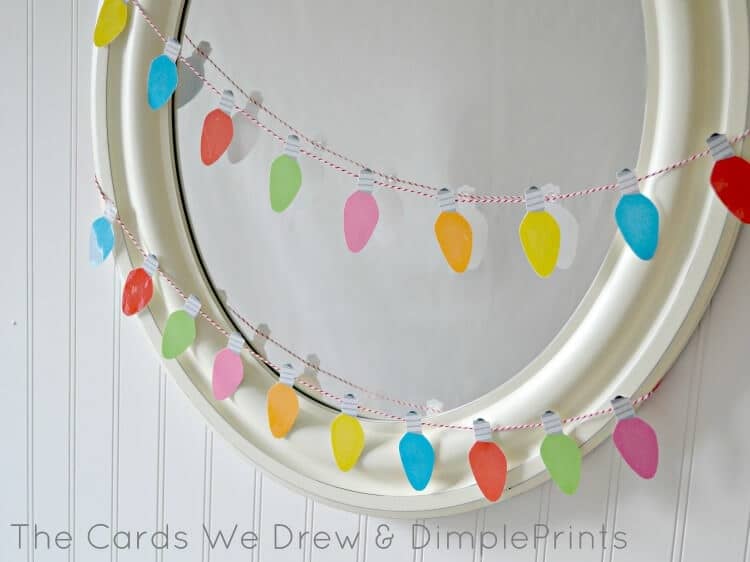 Christmas Light Garland Mirror with Free Printable I Heart Nap Time
