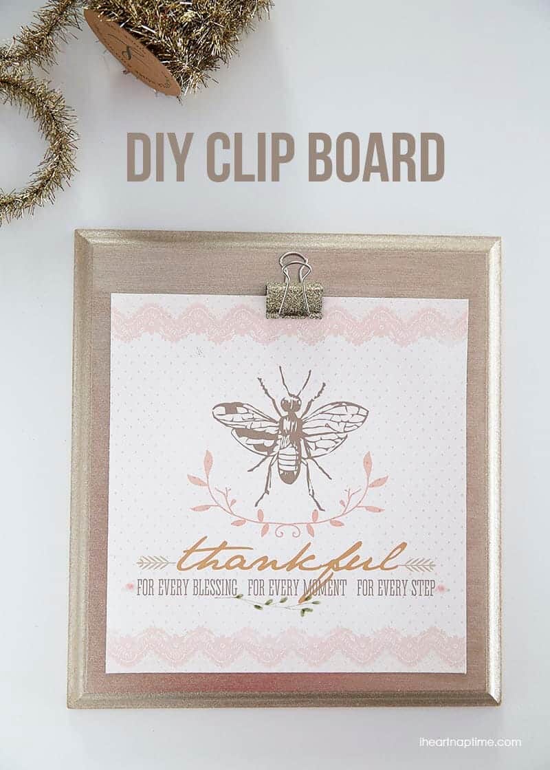 homemade clip board hanging on wall 