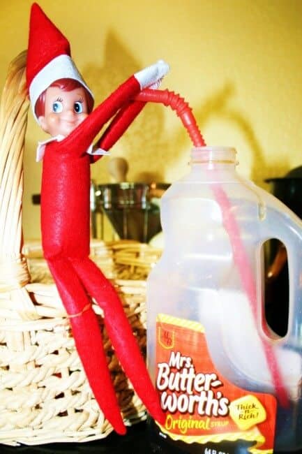 Elf drinking syrup