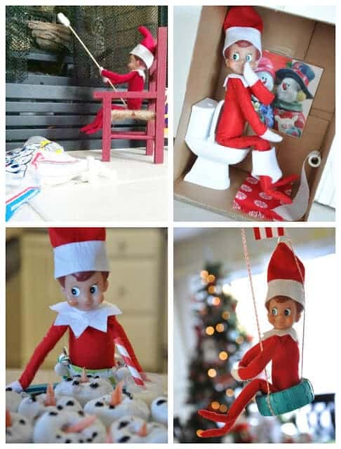 Top 50 of the BEST Elf on the Shelf ideas - So many fun ideas to do with your Elf leading up to Christmas! Your family will love these list amazing list of elf ideas! Elf on the shelf having fun