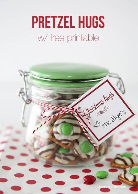 pretzel idea de regalo de abrazos en tarro