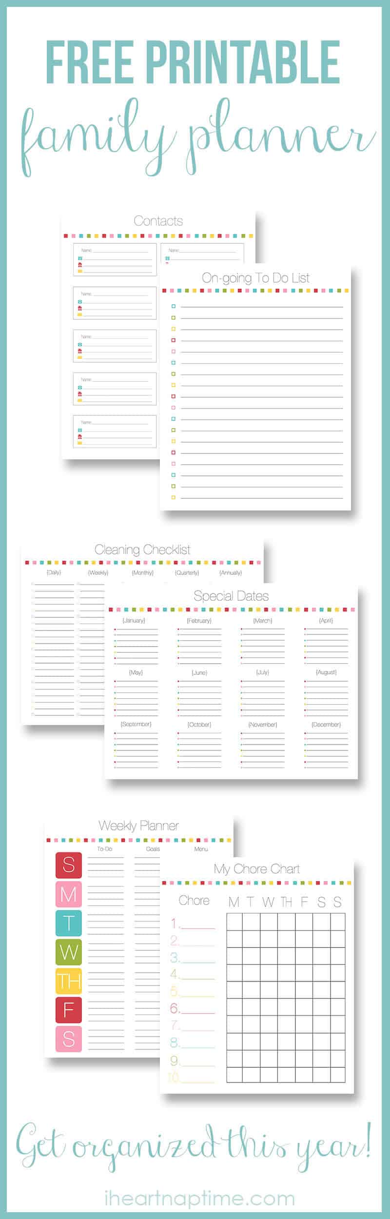Free Printable Family Planner Printable Templates