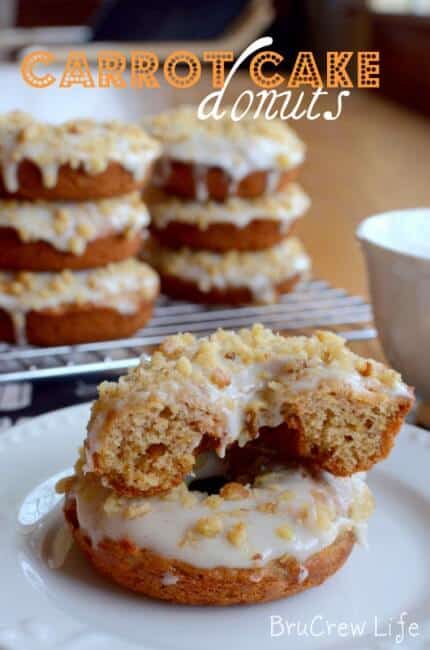 close up of carrot cake donuts