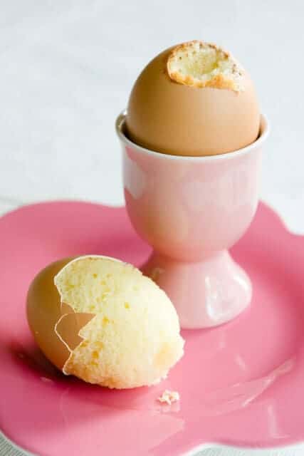 Easter Cupcakes Baked in Real Egg Shells on plate
